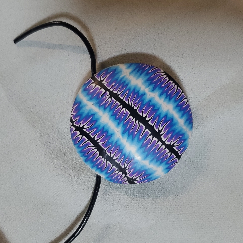 Double sided polyclay handmade in Southern Oregon pendant necklace studio art